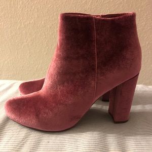 Pink Velvet Booties
